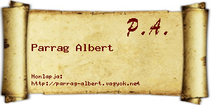 Parrag Albert névjegykártya